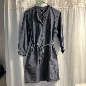 Chambray Shirt Dress with Belt